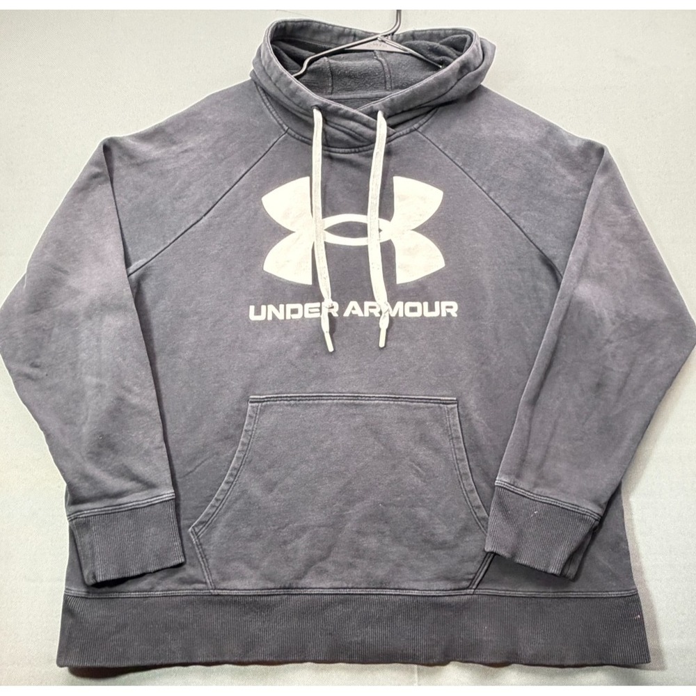 Under Armour Men's XL Loose Pullover Hoodie Dark Gray Charcoal Fleece Sweatshirt